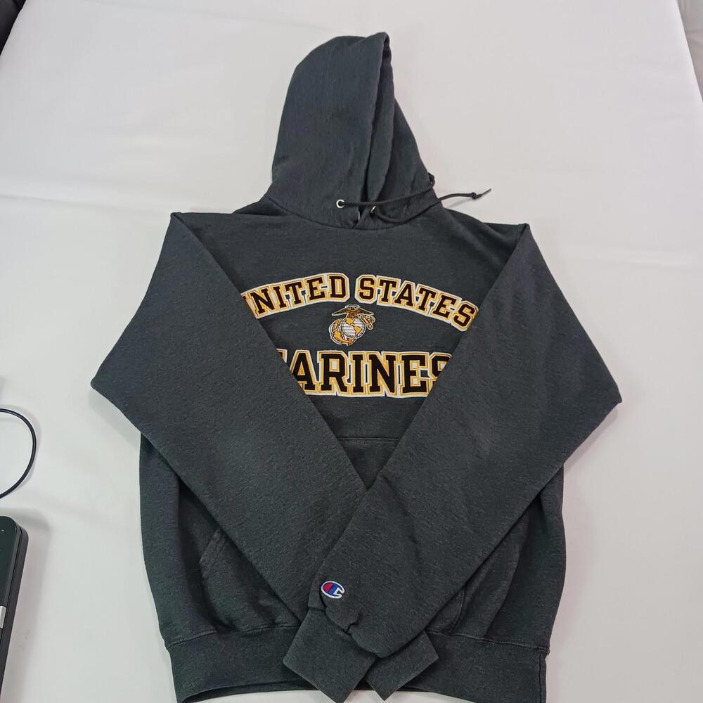 Champion RN#49314 United States Marines Hoodie Men’s Gray Hoodie Sweatshirt Sz S - Picture 11 of 16